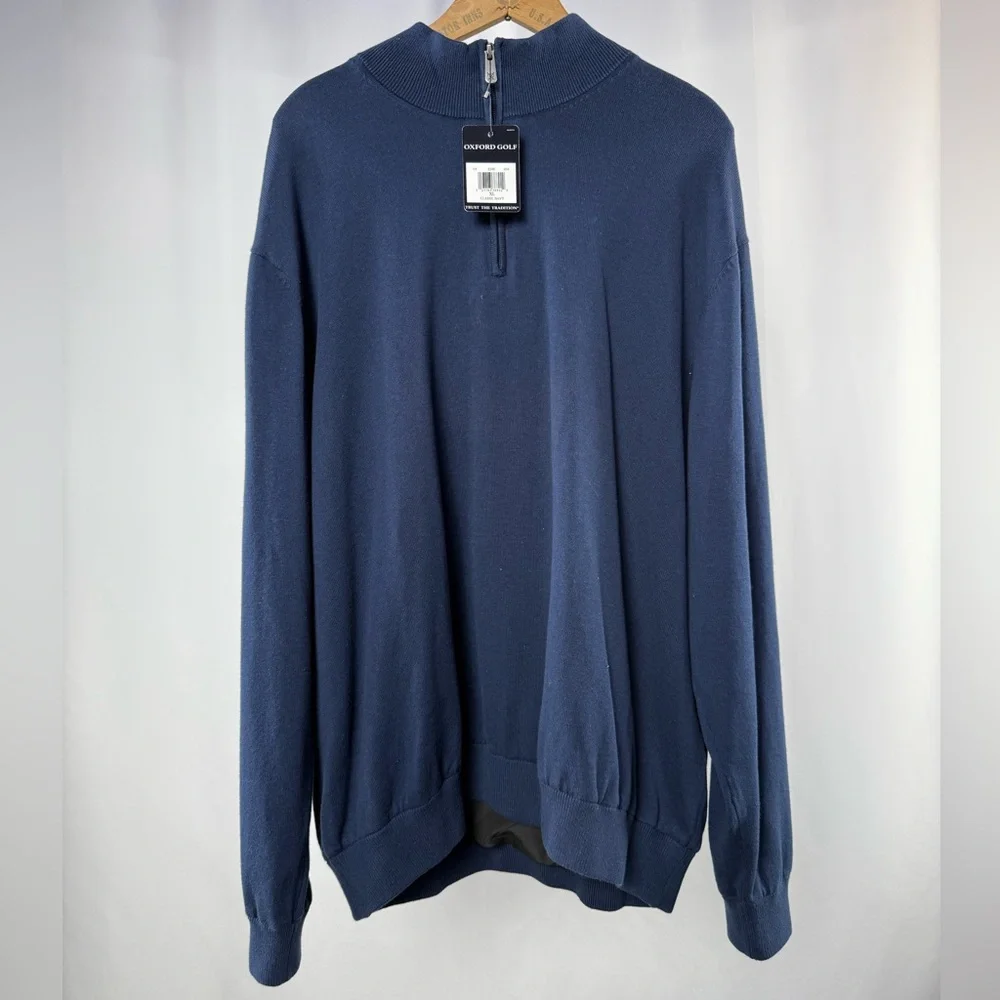 NWT Oxford‎ Golf Super Dry Quarter Zip Pullover in Blue Size Extra Large